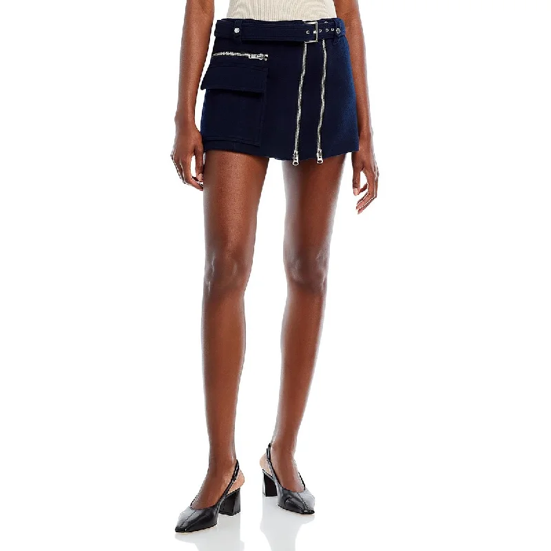 A.L.C. Womens Double Zipper Wool Mini Skirt tulle skirt dreamy