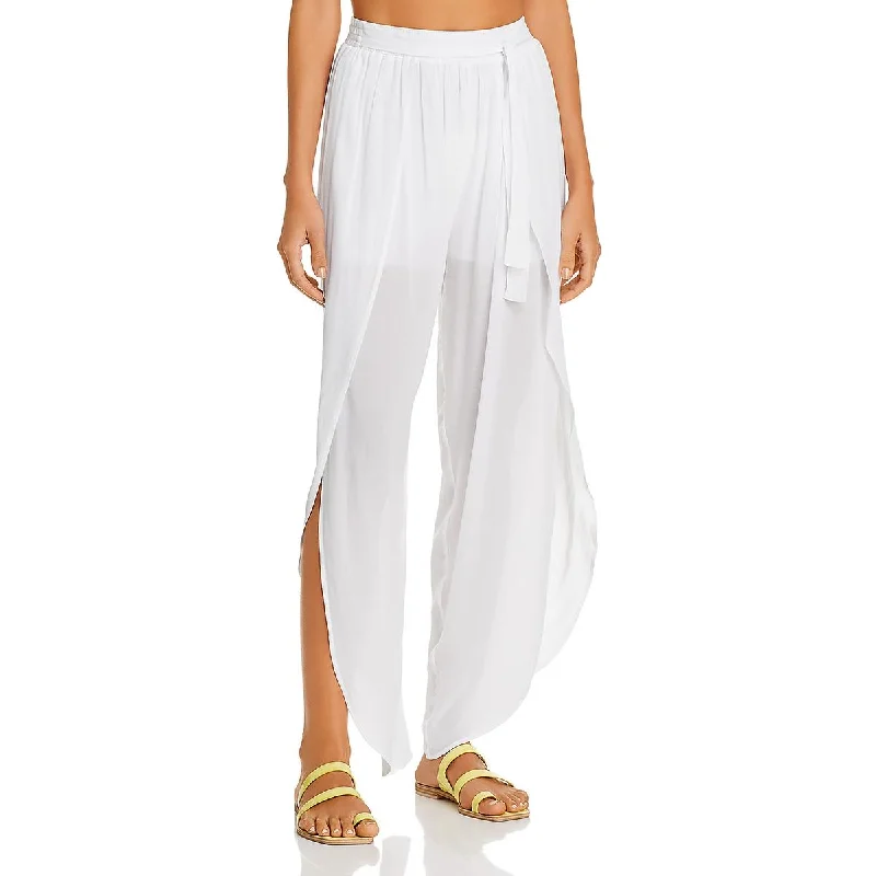 Aqua Swim Womens Slit Pant Cover-Up Minimalist One-Piece