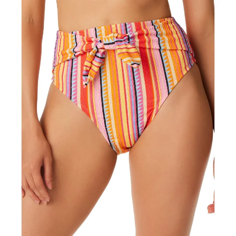 Womens Metallic High-Waist Swim Bottom Separates High-Waisted Swimwear