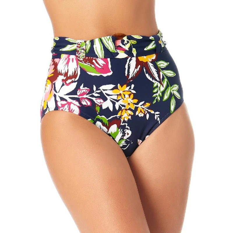 Womens High-Waist Floral Swim Bottom Separates Swim Dress with Belt