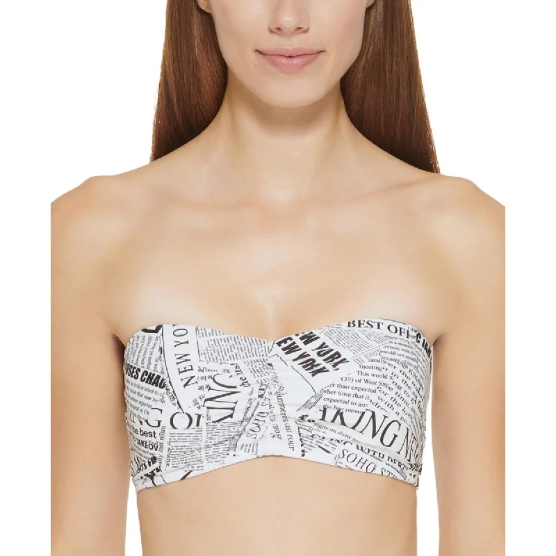 Womens Printed Lined Bikini Swim top Lace-Detail Bikini Set