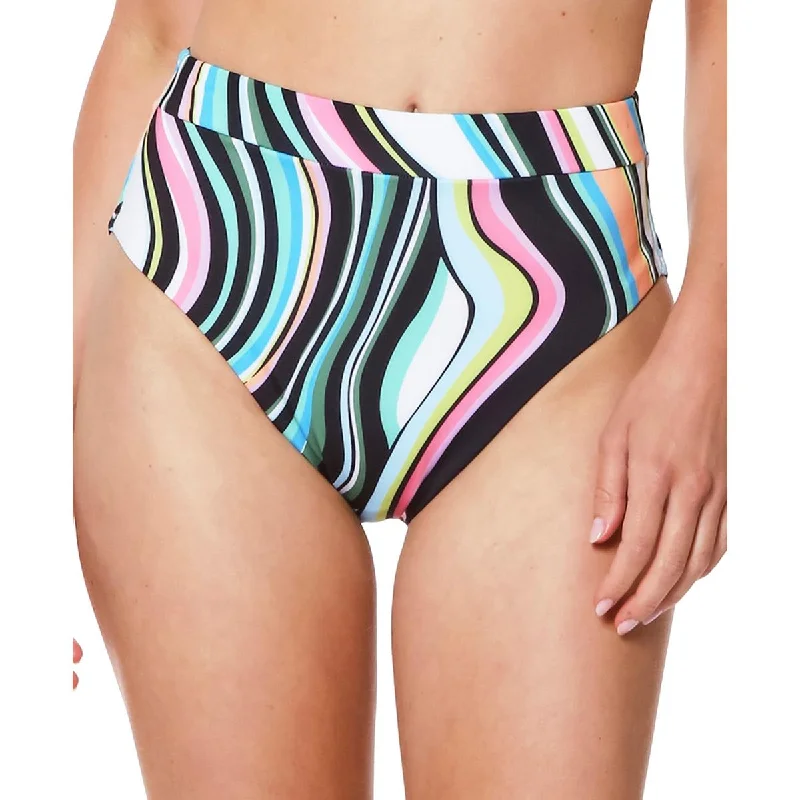 Womens Striped High-Waist Swim Bottom Separates Sexy Two-Piece Set