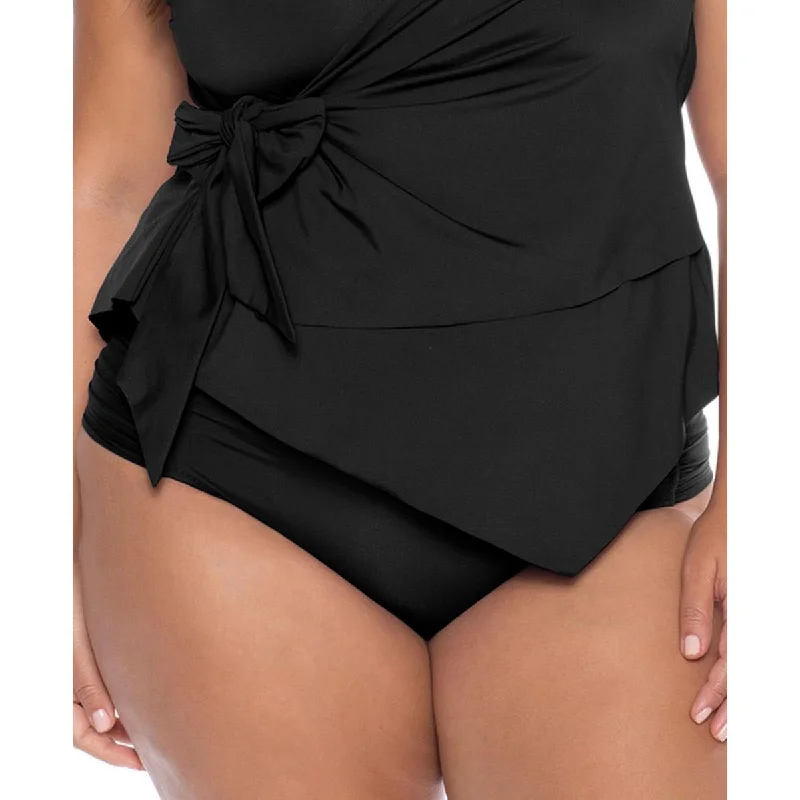 Plus Womens Solid Hipster Swim Bottom Separates Monokini Swimsuit Design