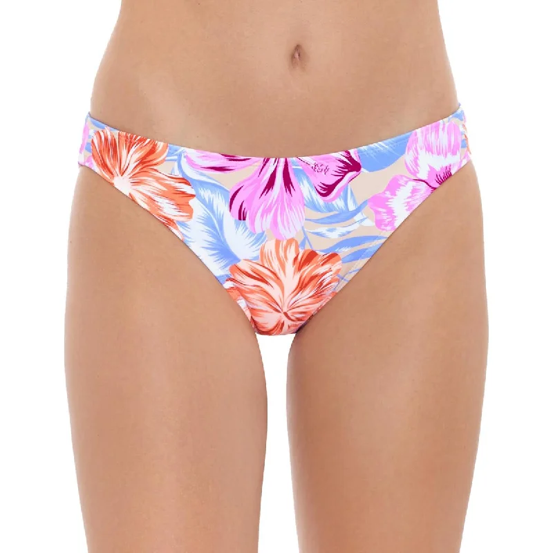 Womens Floral Lined Swim Bottom Separates Mesh Detail Bikini