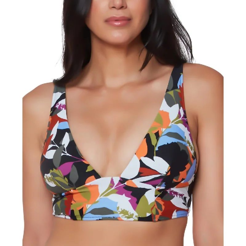 Womens Printed Adjustable Bikini Swim top Sleek Full Coverage