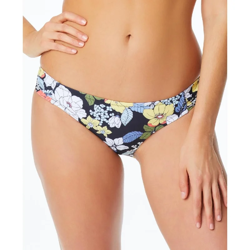 Womens Floral Shirred Swim Bottom Separates Mesh Swimsuit Top