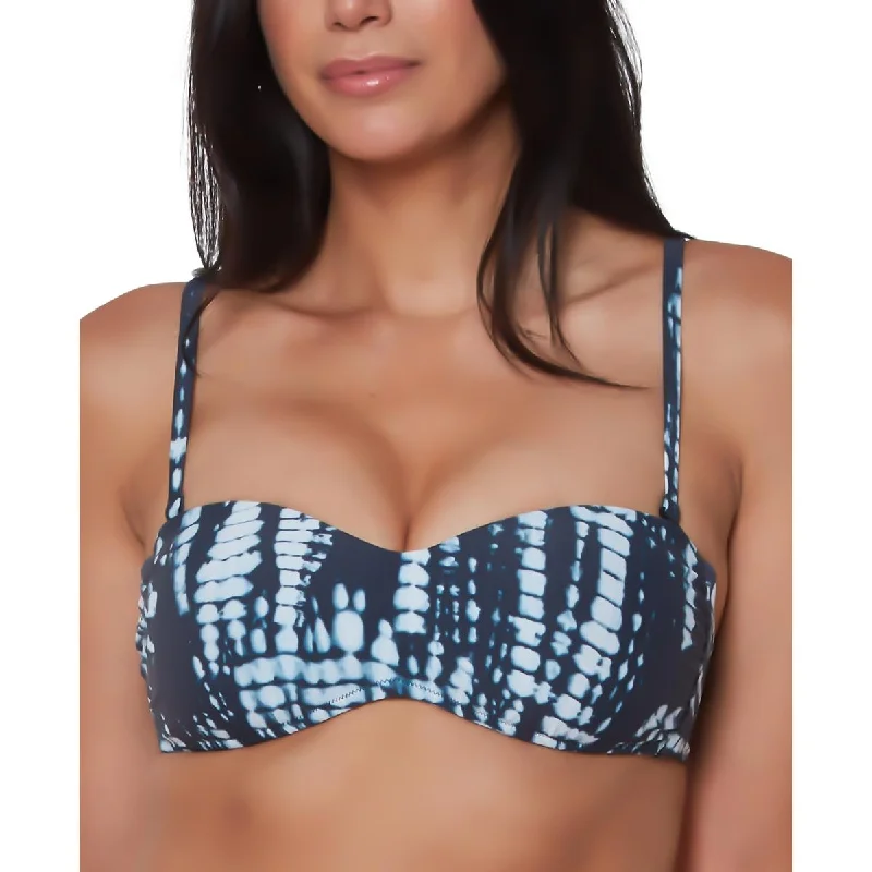 Womens Tie-Dye Printed Bikini Swim top Sleek Racerback Swimsuit