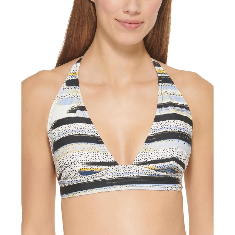 Womens Printed Halter Bikini Swim top Adjustable Bikini Bottoms