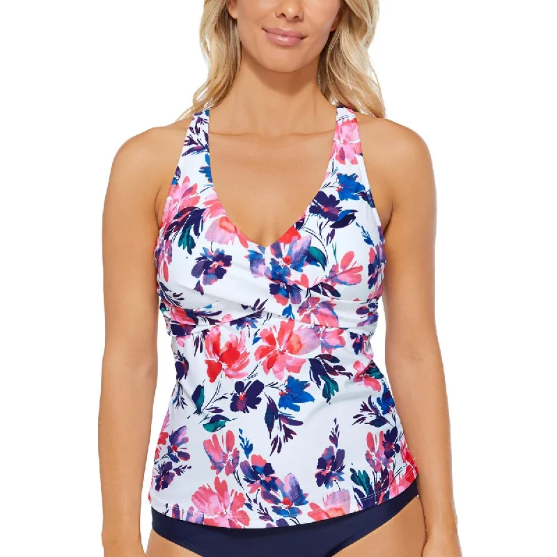 Womens Underwire Floral Tankini Swim Top Stylish Beachwear Set