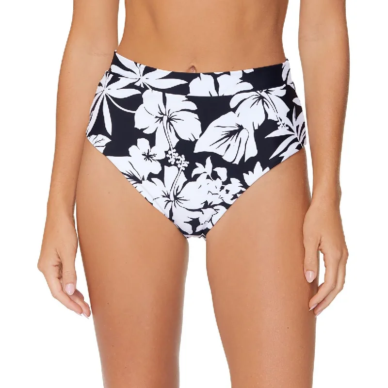 Womens High-Waist Floral Swim Bottom Separates Plunge Back Swimsuit