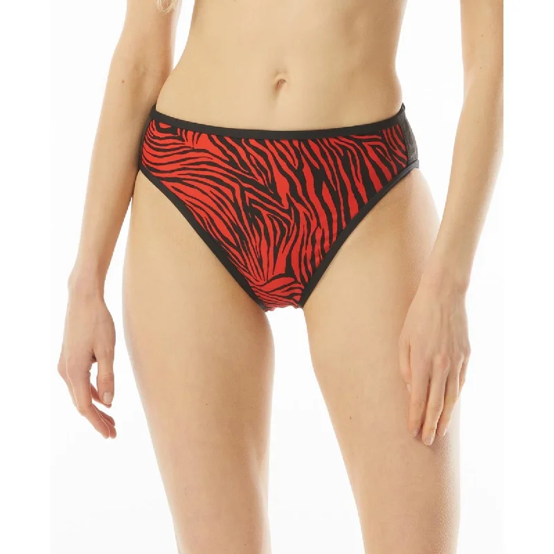 Womens Zebra High-Leg Swim Bottom Separates Two-Piece Beachwear