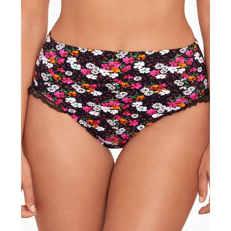 Daisy Duke Womens Ruffled High-Waist Swim Bottom Separates High-Cut One-Piece