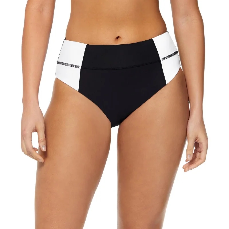 Womens High-Waist Colorblock Swim Bottom Separates Strapless Swimsuit Top