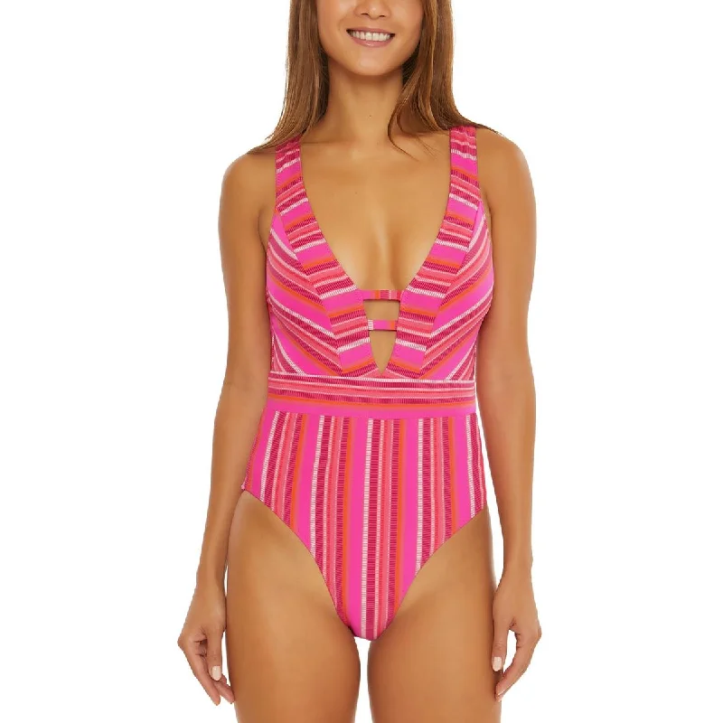 Womens Cut-Out Removable Padding One-Piece Swimsuit Strappy Back Bikini