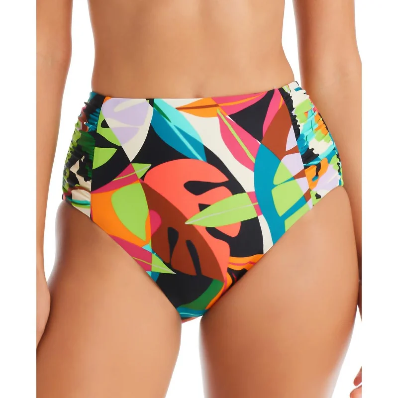 Womens High-Waist Printed Swim Bottom Separates Timeless Black Bikini