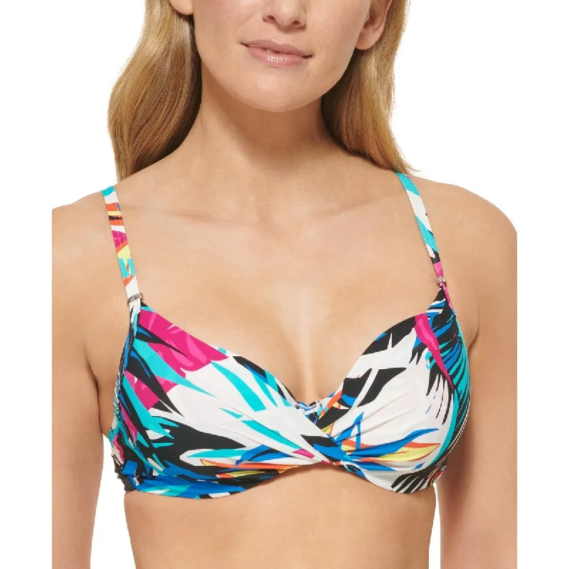 Womens Printed Bikini Bikini Swim top Ruffled Swimsuit Top
