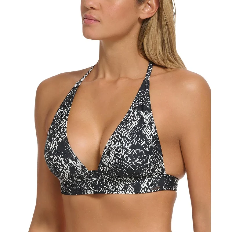 Womens Snake Halter Bikini Swim top Reversible Bikini Set