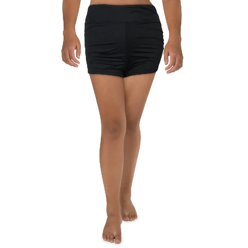 La Blanca Womens Island Goddess Surf Shorts Solid Nylon Swim Bottom Separates High-Cut One-Piece