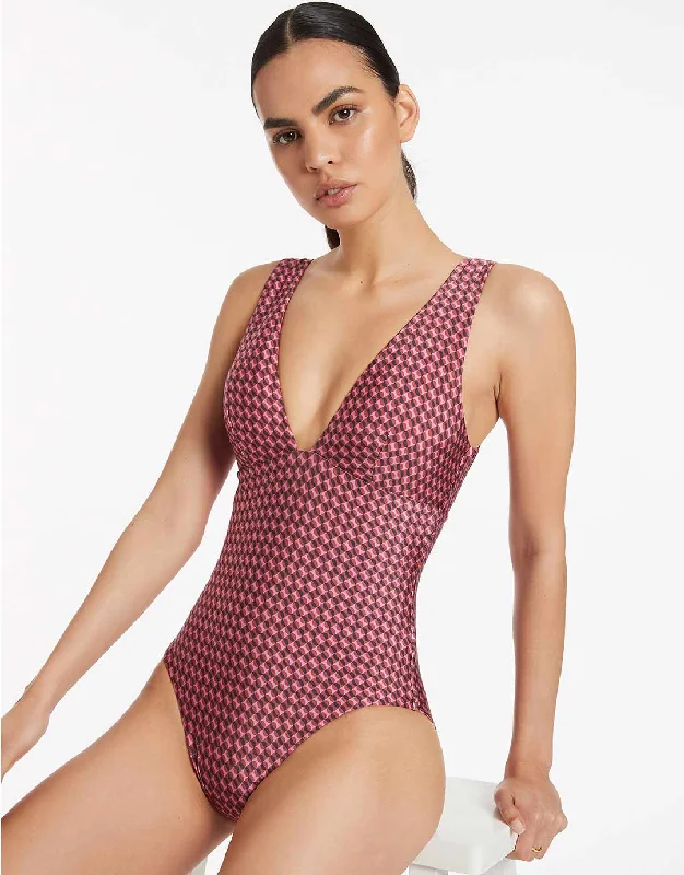 Lalita Plunge Swimsuit - Orchid Bold Swimsuit Design