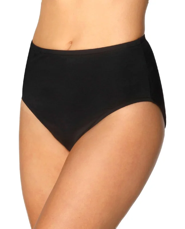 Plus Size Classic Brief Swim Bottom In Black Monokini Swimsuit Design
