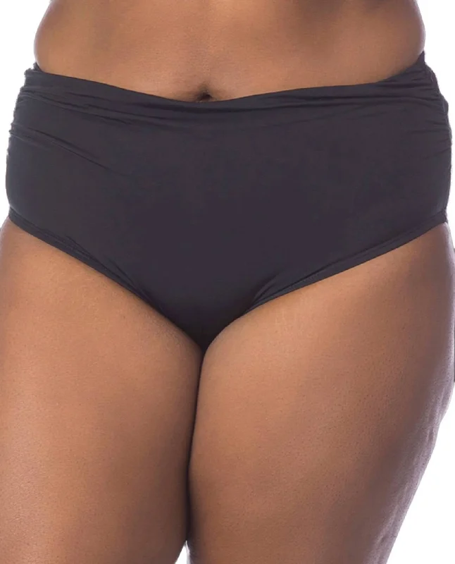 Plus Size Shirred Tankini Bottom In Gypsy Gem Sleek Racerback Swimsuit