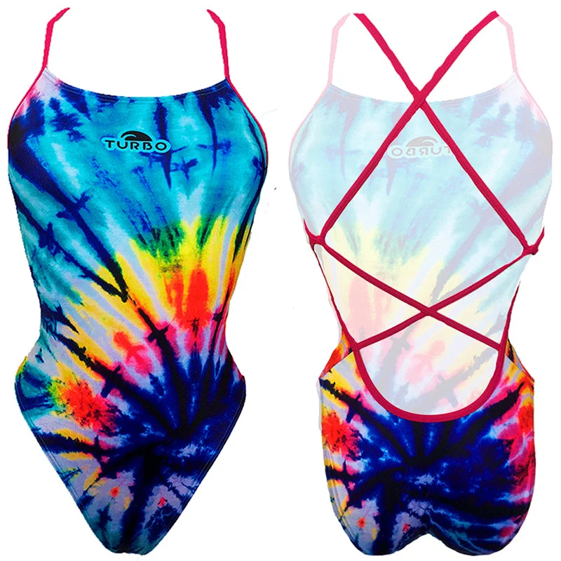 Turbo - Swirl - Sirene Pattern Ladies Swimsuit (Royal) Sexy Two-Piece Set