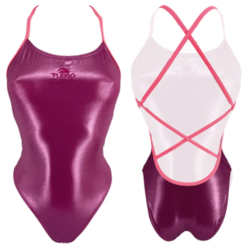 Turbo - Synchro - Sirene Pattern Ladies Swimsuit (Red) - Ltd Ed. Color-Block Bikini