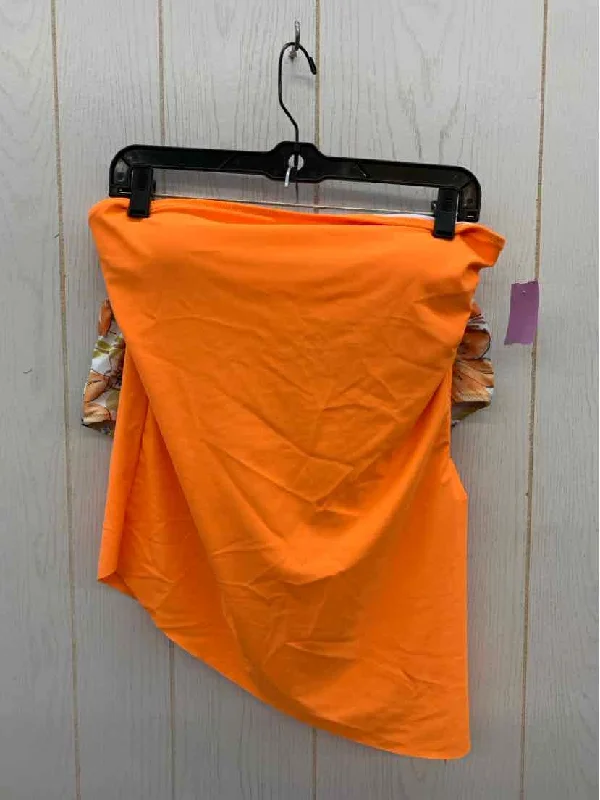 Orange Womens Size L Swimsuit High-Waist Bikini Set