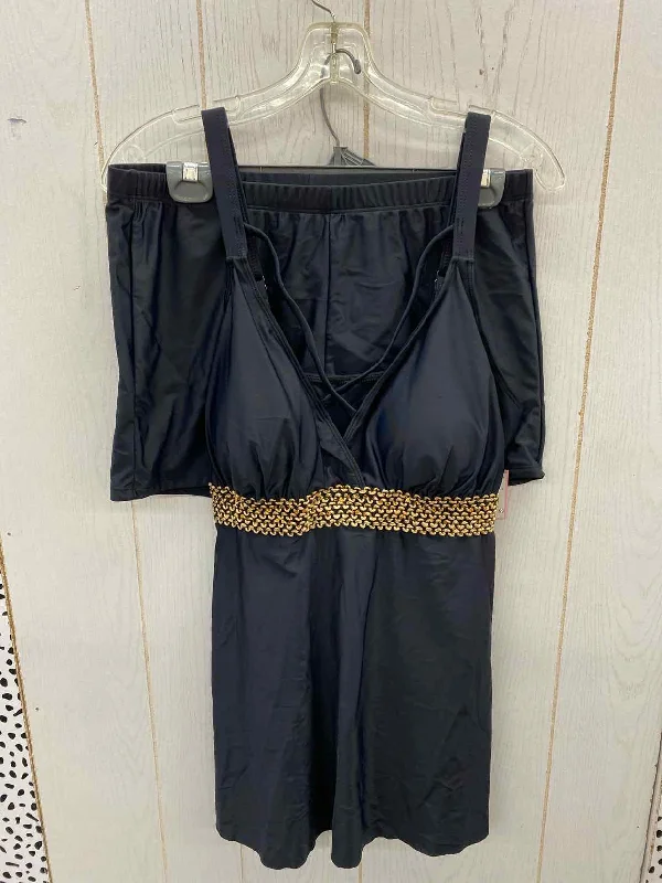 Black Womens Size XXL Swimsuit V-Neck Swim Dress
