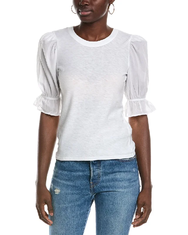 Nation LTD Bia Gathered Sleeve T-Shirt-- Iron Safe Non-Iron Wrinkle Free