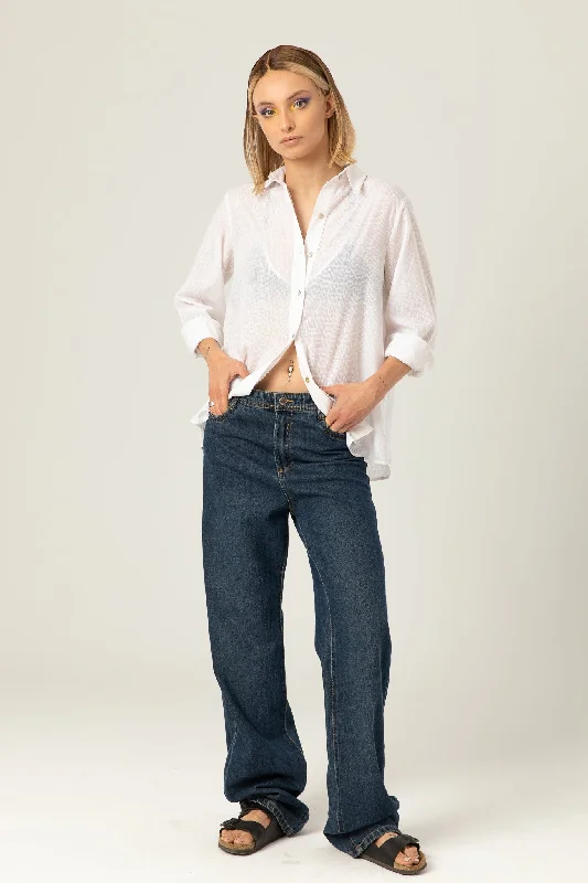 The Light Shirt | Sheer White Printed-- Satin Fabric Silk Fabric Chiffon Fabric