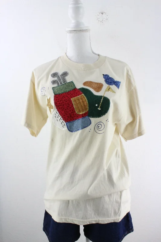Vintage Golf T-Shirt (M)-- Chenille Blend Fleece Blend Nylon Blend