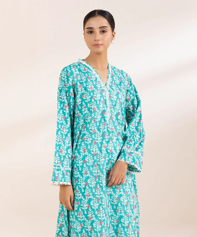 Embroidered Lawn Shirt-- Solid Print Embellished