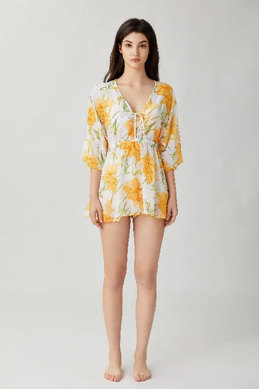 Sylphide | Brigitte Floral Three-Piece Swimsuit High-Cut One-Piece