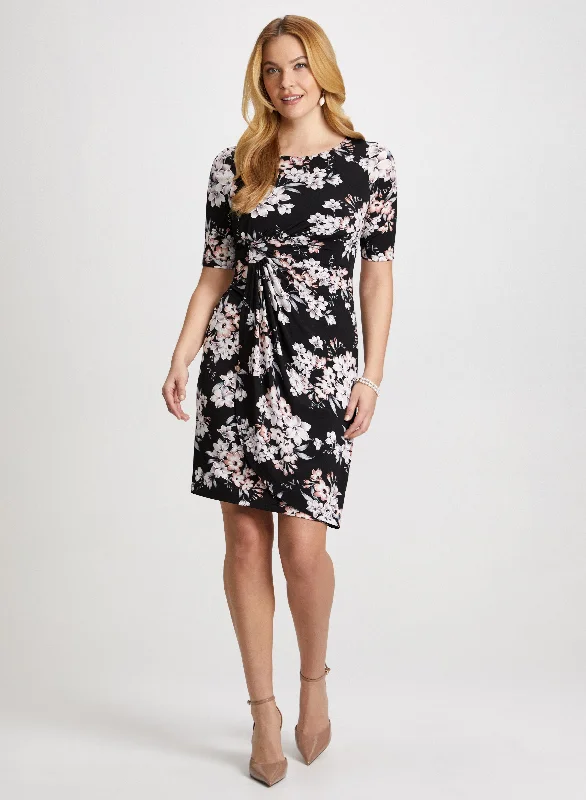 Floral Pleated Waist Dress Tunics Running lightweight