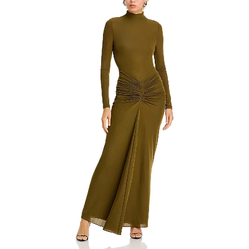 Womens Mock Neck Formal Evening Dress Tunics Business professional