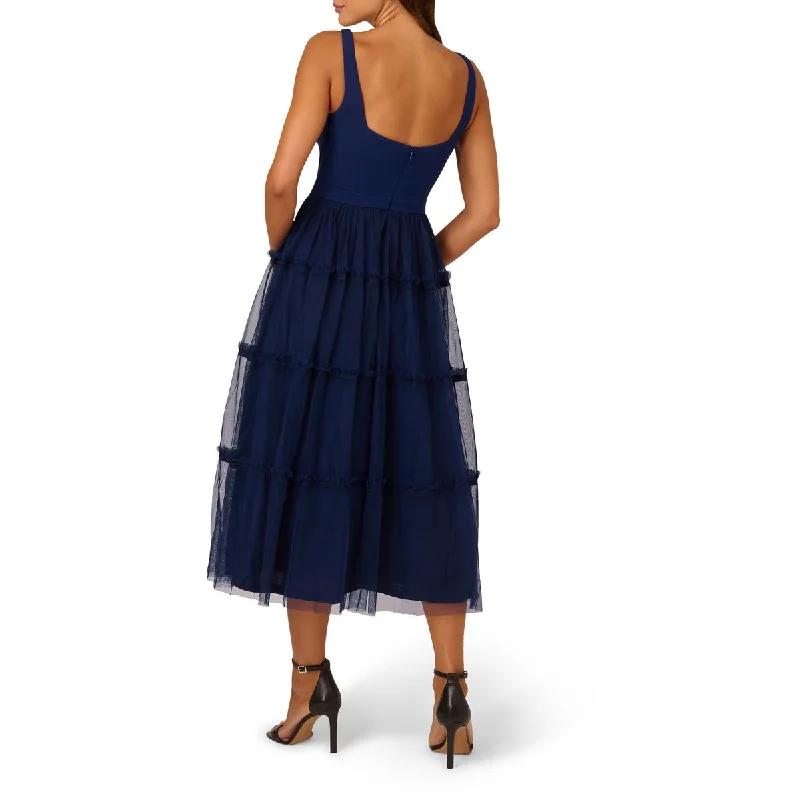 Womens Tiered Mesh Fit & Flare Dress Tunics Mesh breathable