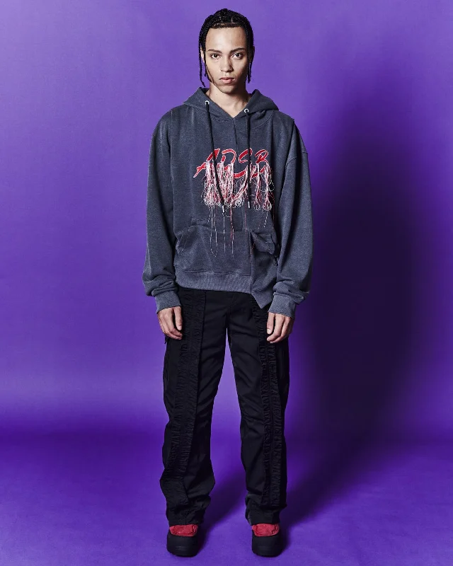 (ESSENTIAL) UNISEX REWORK ADSB CHEERLEADER HOODIE atb1102u(CHARCOAL) Hoodie with Puffed Sleeves Voluminous Trendy