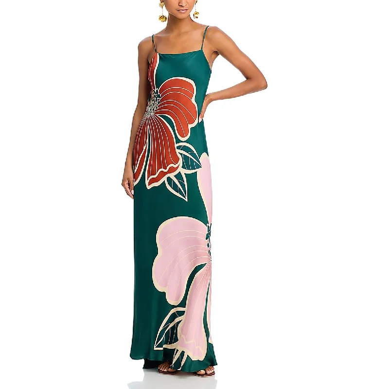 Honolulu Flowers Womens Printed Viscose Slip Dress Tunic Top Casual
