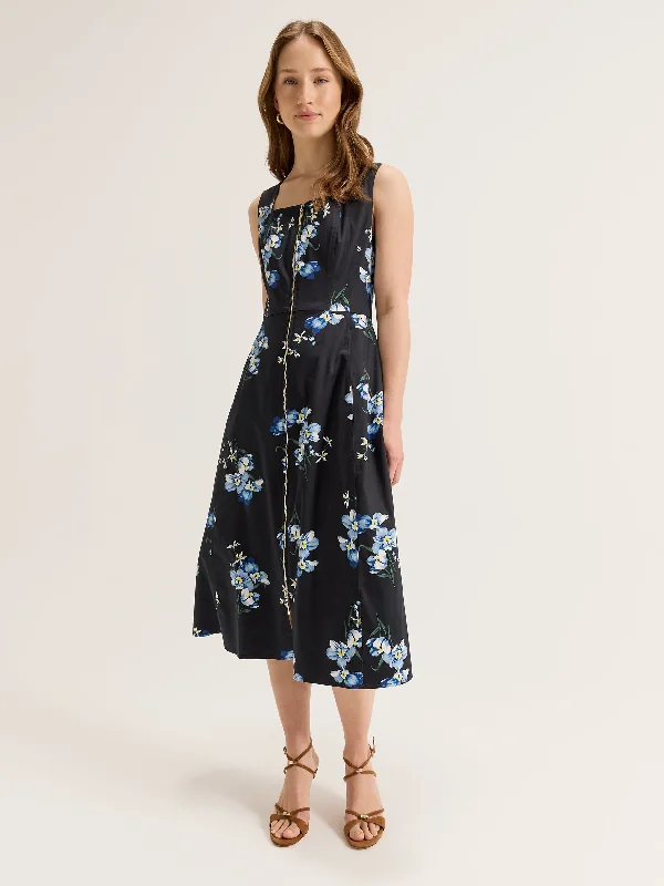 Iris Floral Zip Dress Tunics Custom made