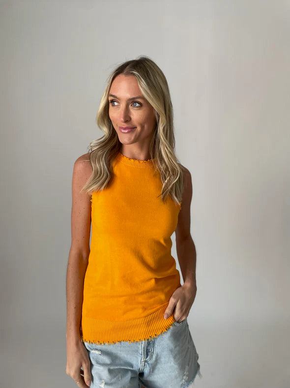 Emily Tank Neon Orange - Six Fifty Clothing slim fit tank