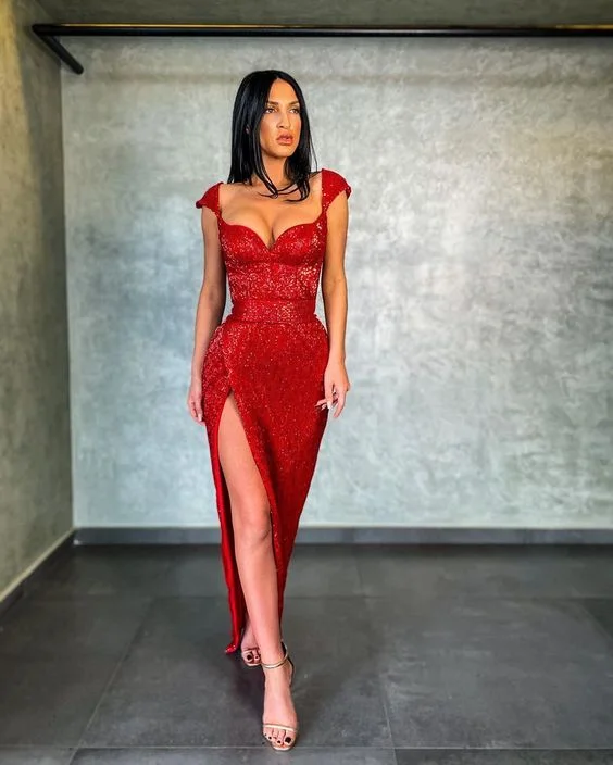 Party Dresses Long Prom Dresses Split Formal Dresses   cg14233 Tunics Gym athletic