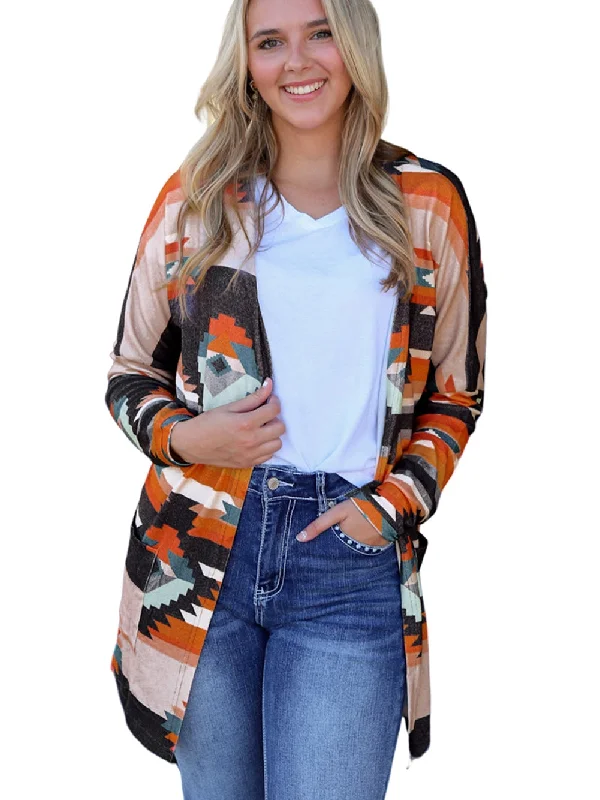 Western Cardigan Cashmere Blend Cotton Blend Poly Blend
