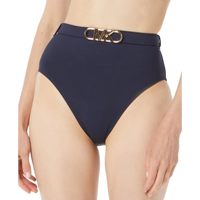 Womens Bellted High -Waist Swim Bottom Separates Comfortable Swim Shorts